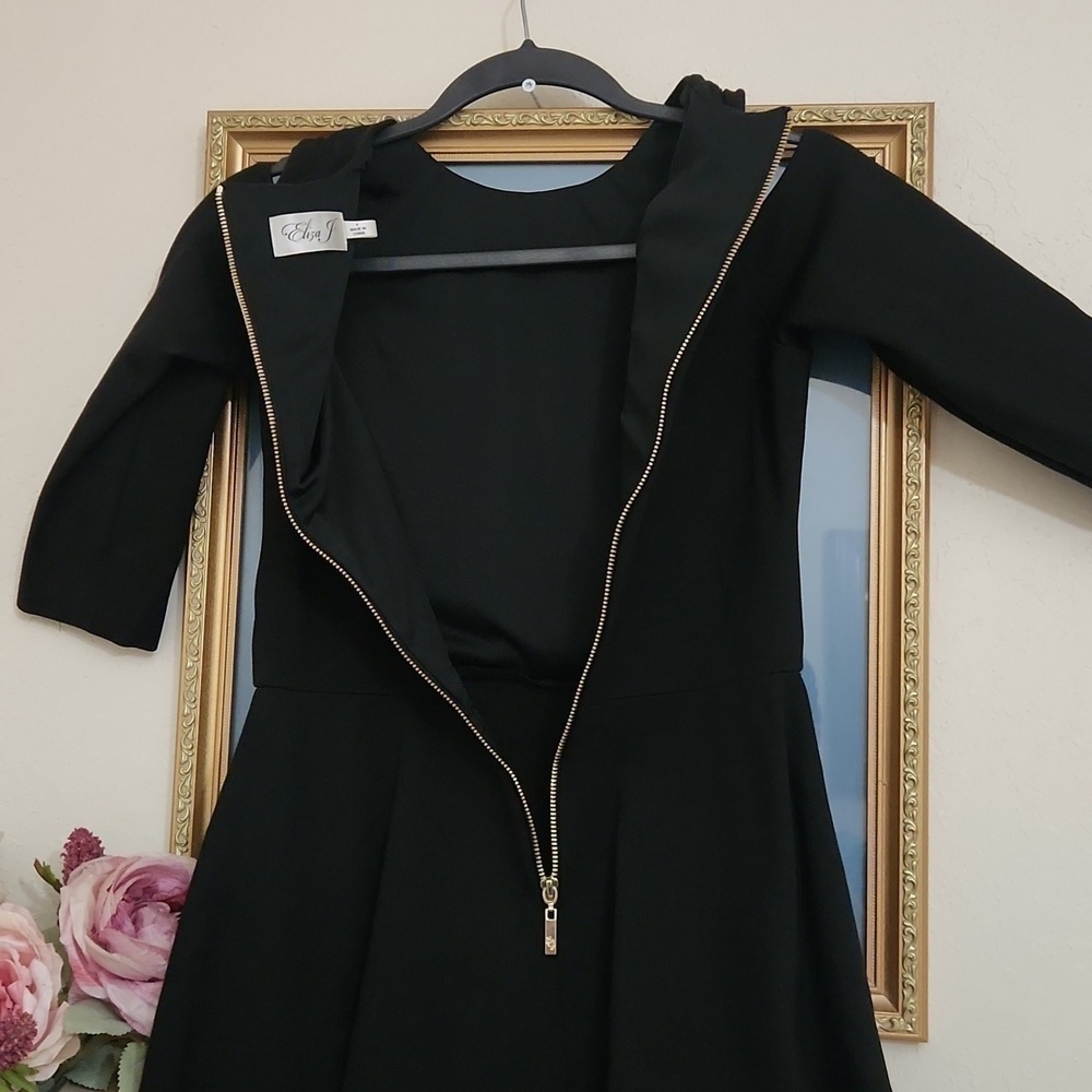 Eliza J  Elegant Little Black Sheath Dress  Formal Party Wedding Guest Old Money - Picture 12 of 13